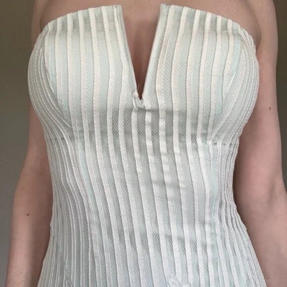 GUESS strapless sultry pastel winter mint green lace dress sz 0 - Picture 3 of 10